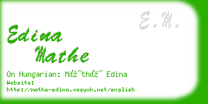 edina mathe business card